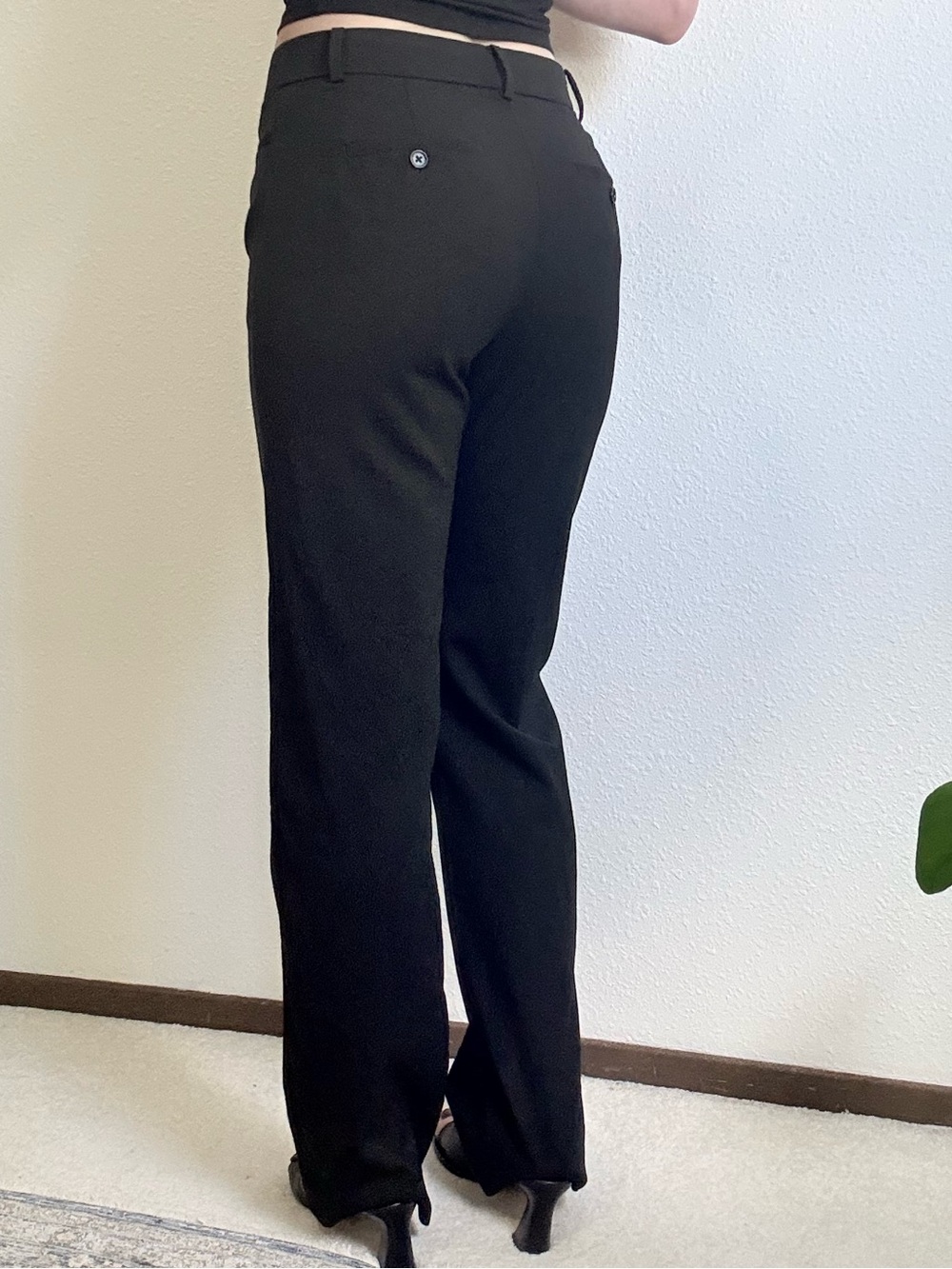 Banana Republic Mid Rise Straight Leg Tailored Wool Trousers Classic Minimalist - Picture 3 of 10